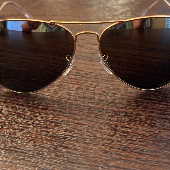Rayban Original 58’ Gold Frame Aviator with Polarized Brown Chromance Glass Lens - Picture 3 of 4